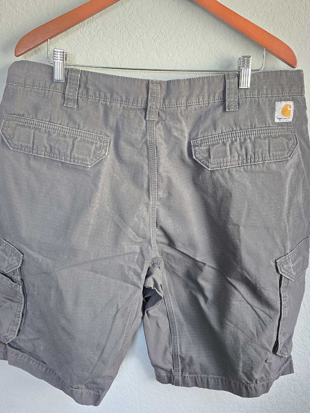Carhartt Relaxed Fit Cargo Shorts Men’s Size 40 Gray Ripstop Utility Workwear